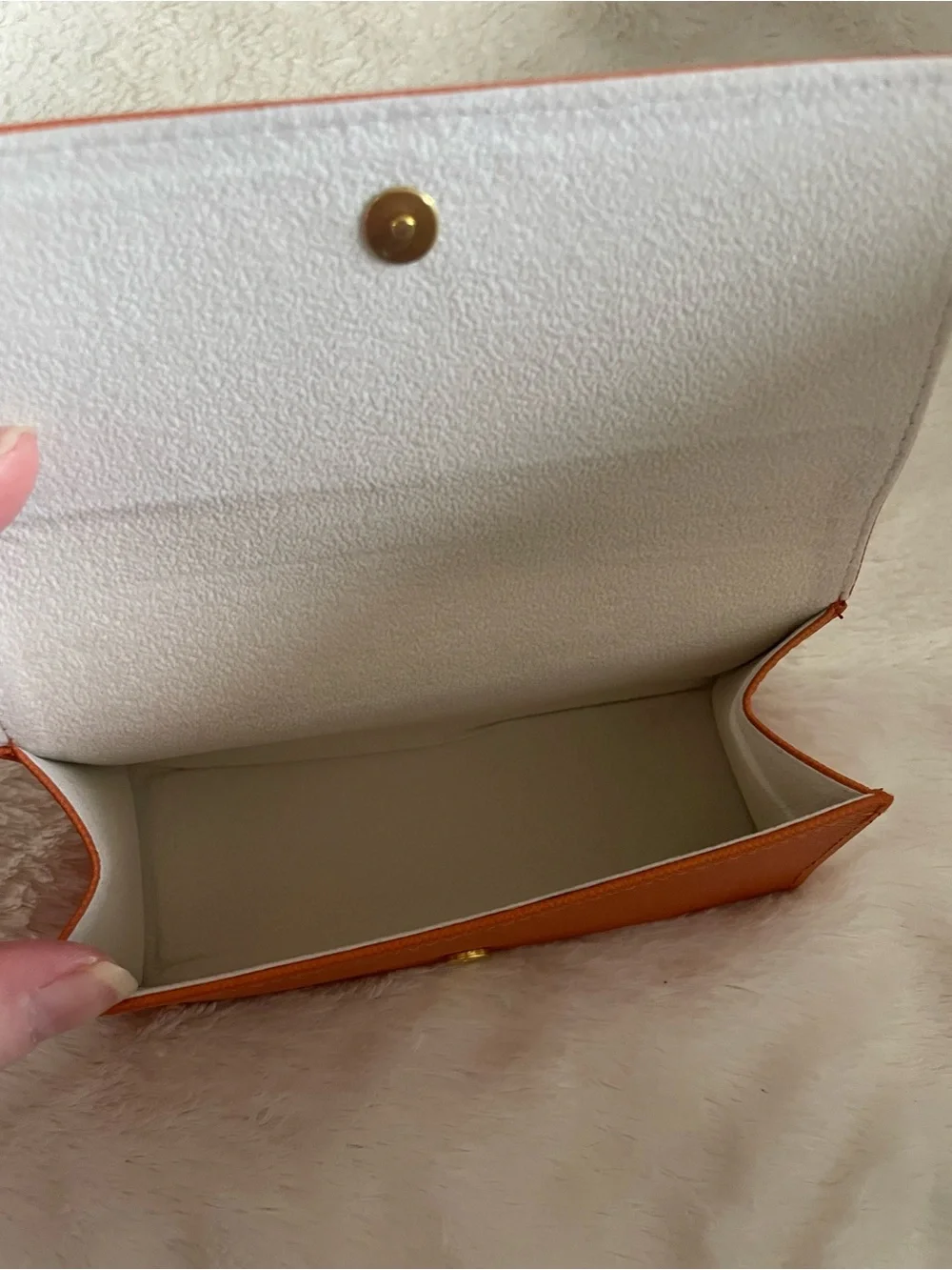 Tory Burch Burnt Orange Leather Logo Sun Glasses Case